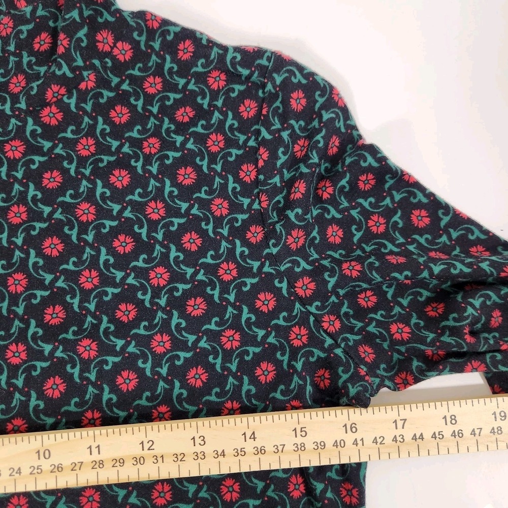 Floral Mock Neck Top Shirt PS Cottagecore Dark Academia Grandmacore Long Sleeve - Picture 6 of 7